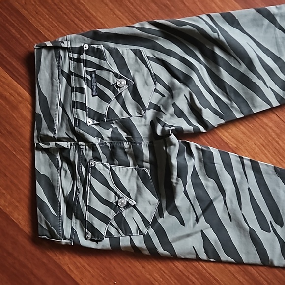 HUDSON Collin Skinny Jeans Grey Black Zebra Print Low-rise Flap Pocket, 27 NWOT - Picture 10 of 15